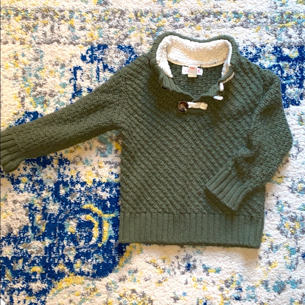Cat & Jack Knit Sweater with Button Collar